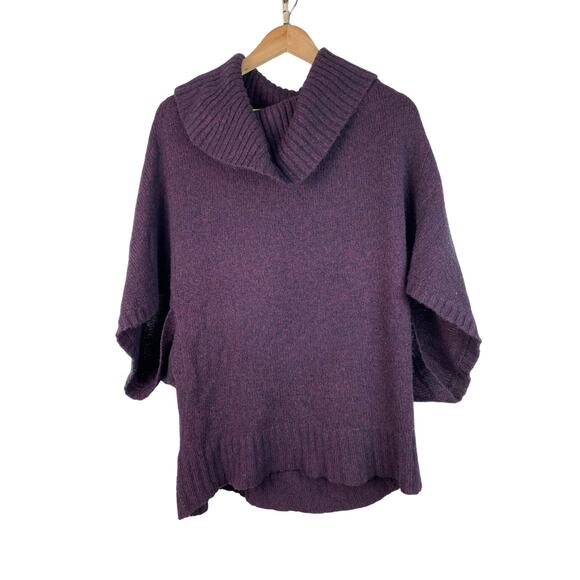 Eileen Fisher Women's M Purple Merino Wool Blend Turtleneck Sweater - Picture 1 of 6